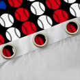 thumbnail image 4 of Homewish Baseball Theme Blackout Curtains Set of 2 (52x84 Each),Ball Sports Game Window Curtains,Blue Red White Curtains and Drapes For Boys Teens,Ultra Soft Home Decor, 4 of 6