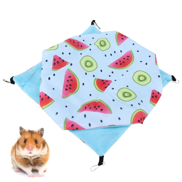 Pet Hamster Hanging Hammock, Cartoon Pattern Small Animals Bunkbed with Fixed Accessories, for Hamsters Guinea Pigs Chinchillas Ferrets Parrots Rabbits Mice Squirrels Hedgehogs