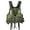 Army green (front 2 pockets, front and rear reflective), variant on 2025 Outdoor vest bag, dual-purpose life jacket, removable foam, large pockets, multi-pocket lure fishing vest bag