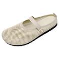thumbnail image 3 of CAIXAI Wide Toe Box Sneakers Women Adjustable Upper Womens Sneakers Size 8 Classic Slip-On Walking Shoes for Women Mesh Knitted Woven Mary Jane Shoes Women Hands Free Sock Shoe, 3 of 7