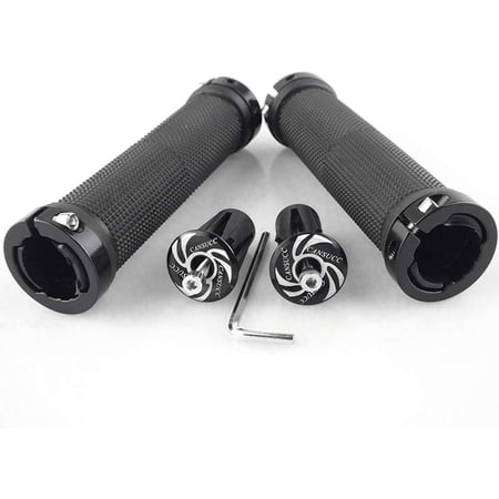 Paire De Poignées De Guidon VTT BeiLan, Caoutchouc Kraton Antidérapant, Double Verrouillage Alu, 130x33 Mm