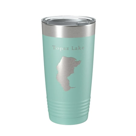 

Topaz Lake Map Tumbler Travel Mug Insulated Laser Engraved Coffee Cup California Nevada 20 oz Teal