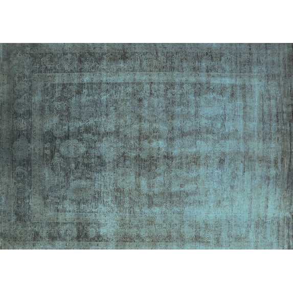 Ahgly Company Indoor Rectangle Oriental Light Blue Industrial Area Rugs, 2' x 4'