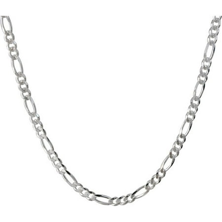 Men's Sterling Silver 180 Figaro Necklace, 22