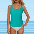 thumbnail image 2 of Tankini à Lacets pour Femmes Ensemble de Bain avec Armatures Couverture Complète Haut de Bikini Confortable Rehausseur avec Design Crop Top, 2 of 5