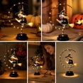 thumbnail image 5 of Halloween Wrought Iron Witch Shaped Light Ornament, Classic Spooky Silhouette Warm LED Lamp, Durable Plastic Tabletop Windowsill Bar Shop Display Decor, Festive Party Prop Gift for Home Layout, 5 of 6