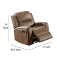 thumbnail image 5 of Charles Manual Recliner Chair- Chestnut Brown Faux Leather- Solid Wood, 5 of 6