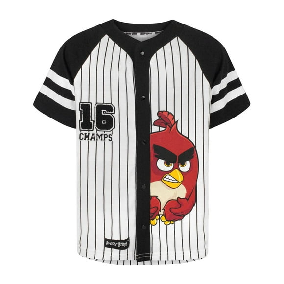 Angry Birds Boys Black Baseball Jersey