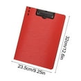 thumbnail image 3 of Plastic Clipboard | Brushed Pattern Clip Board with Metal Double Nail Clip | Foldable 360° Design | Pen Slot | Matte Black, Blue, Red, Green | 12.8x9.6in | A4 Document Holder | Portable & Durable, 3 of 6