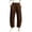 Brown women plus size wide leg pants a1, variant on Women Plus Size Wide Leg Elastic Waist Trousers with Pockets Casual Hiking Ankle Pants Active Loose Long Pants Trousers, Army Green 3XL