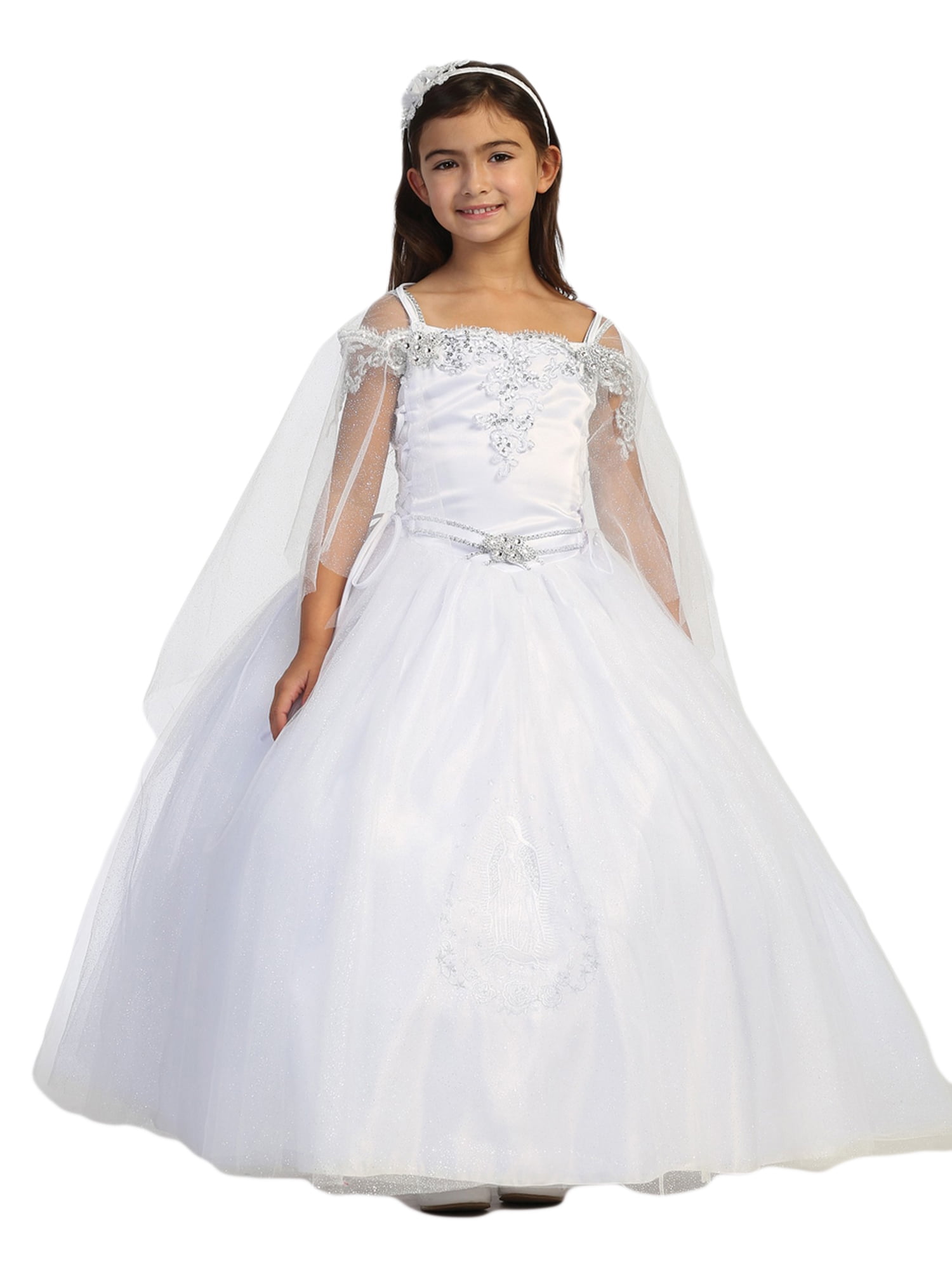 off the shoulder communion dress