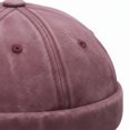 thumbnail image 5 of Slccxzc Men's Washed Cotton Brimless Hat Vintage Docker Beanie Cap Rolled Cuff Skullcap for Casual Wear, 5 of 7