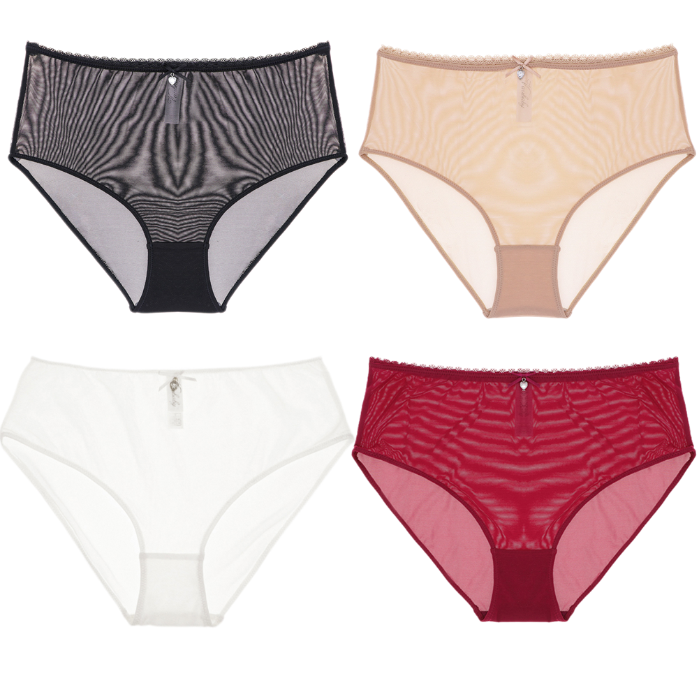 Womens Underwear Mesh Panties High Waisted Ladies Soft Breathable Full Coverage Stretch Briefs Pack 4 - image 5 of 8