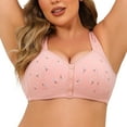 thumbnail image 5 of Jdkau Bras for Women No Underwire Plus Size Bras Front Closure Bras Full Coverage Bras Wireless Comfortable Bra（Light Pink,62）, 5 of 8