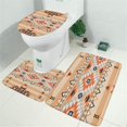 thumbnail image 2 of Colorful Geometric Striped Pattern Bathroom Rugs Sets 3 Piece,Toilet Cover Set,Absorbent Non Slip Bathroom Mats Sets with U-Shaped Contour Rug Toilet Rug Set, 2 of 5