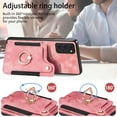 thumbnail image 2 of Allytech Samsung Galaxy S20 FE Case Wallet, S20 FE 5G Case, S20 FE 2022 Case, RFID Blocking Multiple Cards Slots Ring Holder Stand Shockproof Protective Hand Wrist Wallet Case Cover - Pink, 2 of 11