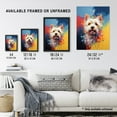 thumbnail image 3 of West Highland Terrier Dog Lover Gift Pet Portrait Blue Yellow Orange Artwork Painting Artwork Framed Wall Art Print A4, 3 of 5