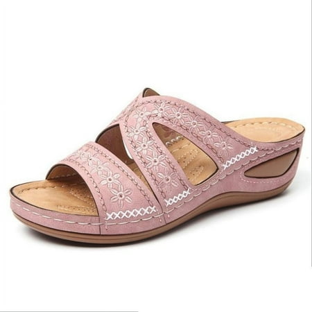 

XWQYRG Arch Support Wide Toe Box Open Toe Sandals Sandals Women Wedge Sandals with Arch Support for Woman