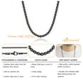 thumbnail image 5 of 555Jewelry Thin 2.5mm Lightweight Stainless Steel Box Chain Necklace for Men & Women, Black, 24 Inch, 5 of 8