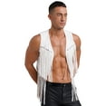 thumbnail image 3 of Moggemol Men's Western Cowboy Vest Casual Fringe Tassel Hippie Costume Fashion Sleeveless Cardigans White XL, 3 of 7