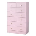 thumbnail image 3 of Ktaxon 7 Drawers Dresser Chests for Bedroom, Wood Chset of Drawers,Dressers Organizer for Bedroom, Living Room,Hallway, Pink, 3 of 11