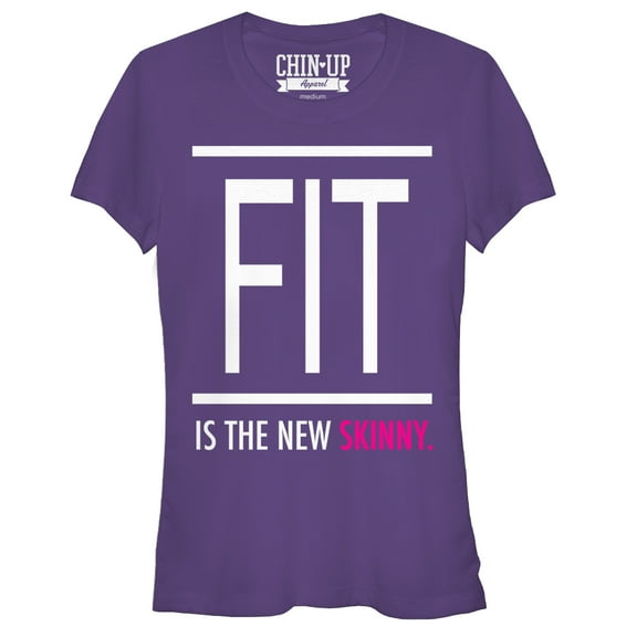 Junior's CHIN UP Fit is In  Graphic Tee Purple Large