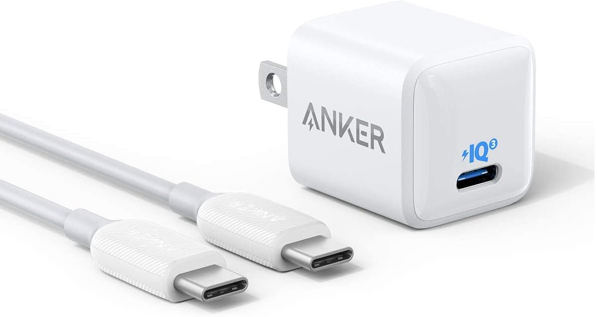 animatie Lengtegraad arm Anker USB C Charger, 18W PIQ 3.0 Fast Charger Adapter with 3ft USB-C to  USB-C Cable, PowerPort III Nano - Walmart.com