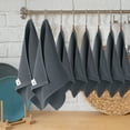 thumbnail image 2 of PiccoCasa Cotton Waffle Weave Kitchen Dish Hand Towels Set 8PCS Dark Gray, 2 of 7