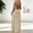 thumbnail image 2 of DHFJKG Summer Dresses For Women 2026 Sleeveless Open Back Casual Boho Maxi Dress Scoop Neck Striped A Line Dress Comfort Dresses, 2 of 7