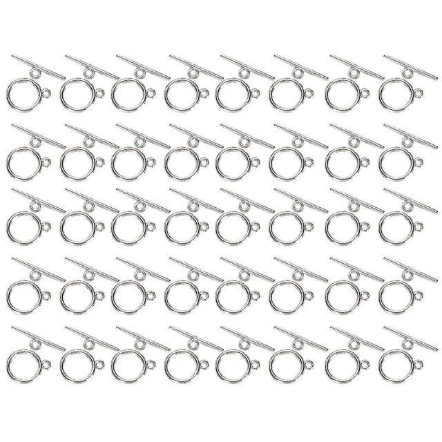 40 Sets Alloy OT Buckle DIY Ornaments Bracelet Necklace Accessories Jewelry Making SuppliesSilver---Product code 53202