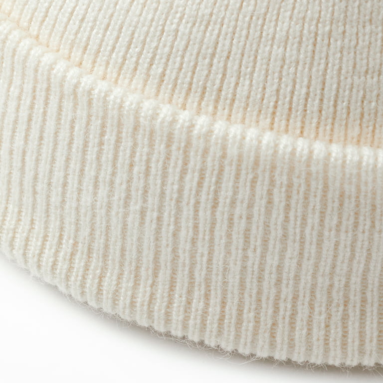Cuffed Plain Skull Beanie Winter Knit Toboggan & Women, / Men Hat One Hat White for Cap Unisex Size