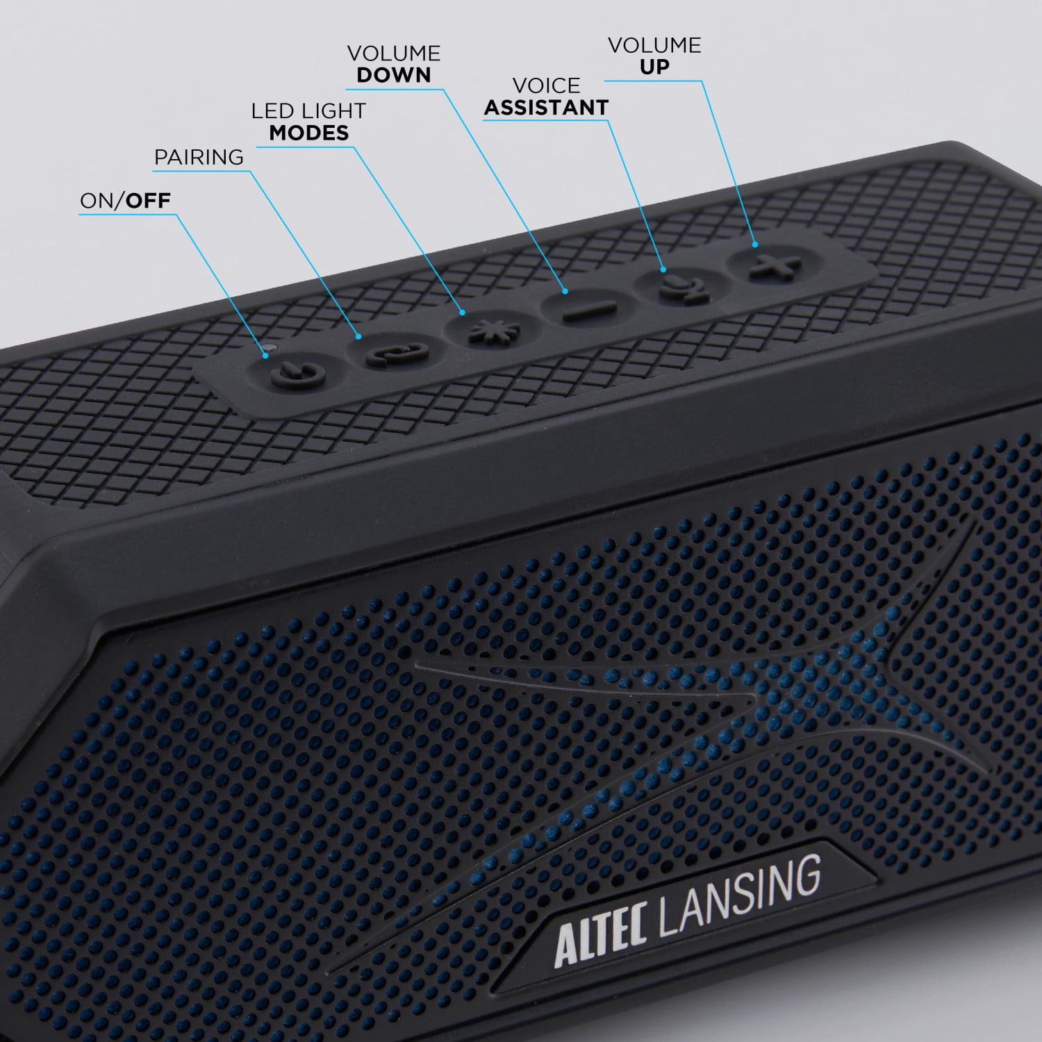 Altec Lansing Hydra Jolt 2.0 Everything Proof Bluetooth Speaker, Waterproof IP67,LED Lights, USB-C Quick Charge, Power Bank, Built-in Magnet