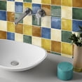 thumbnail image 3 of DEWOO Thick Square Kitchen Peel and Stick Backsplash Mosaic Tiles Square Self Adhesive Wall Tile Checkerboard Checkered Stickers,Multicolor (10-Sheet,12"x12"), 3 of 13