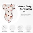 thumbnail image 6 of Haiem Milk Tea Women's Crew Neck Short Sleeve Bodysuit Tops Stretchy Slim Basic-X-Large, 6 of 9