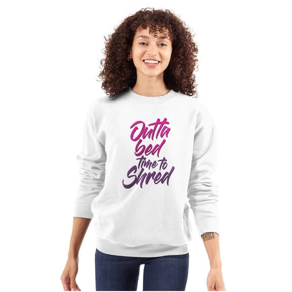 Shred Mode Motivational Gym Workout Women Crewneck Sweatshirt Brisco Brands S