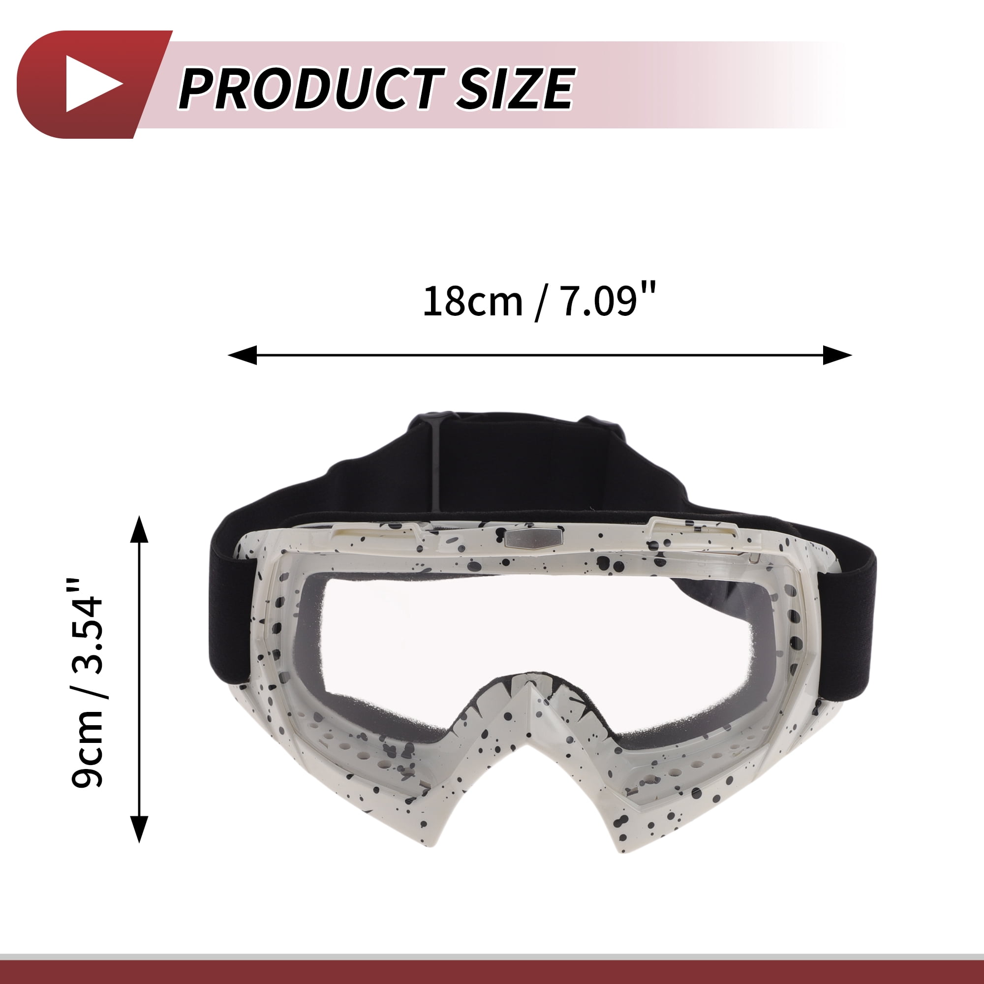 Unique Bargains Motorcycle Riding Goggles Cycling Sunglasses Clear Lens Black White Frame