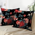 thumbnail image 4 of LALILO Throw Pillow Covers Flowers Roses Floral Vintage With Beautiful Cushion Cover 18" x 18", 2 Pack, 4 of 6