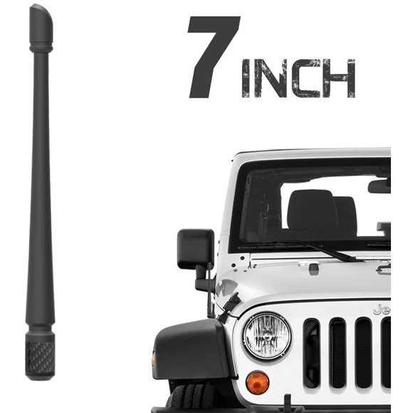 Rydonair Antenna Compatible with 2007-2022 Jeep Wrangler JK JKU JL JLU Rubicon Sahara Gladiator, 7 inches Flexible