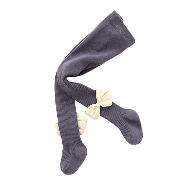 Laklulu Baby Tights Leggings de punto con cable para bebés y niños Pantalones para niños Pantimedias sin costuras con lazo lindo - Altura 102-115 cm