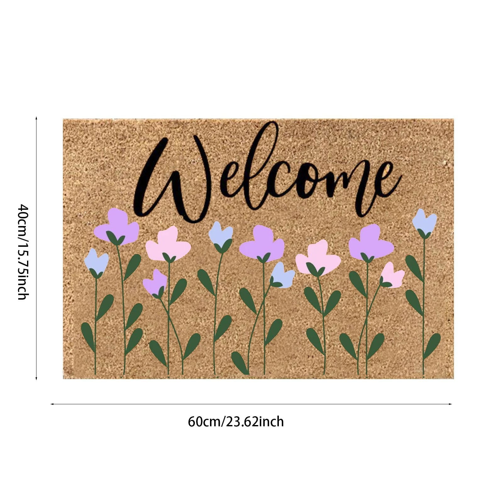 1PCS Vintage Spring Welcome Coir Doormat Retro Rug for Front Door, Indoor Outdoor Welcome Mat Spring Home Entryway Outside Yard Home Decoration