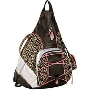Shiny Leopard-Print Trapezoid Backpack