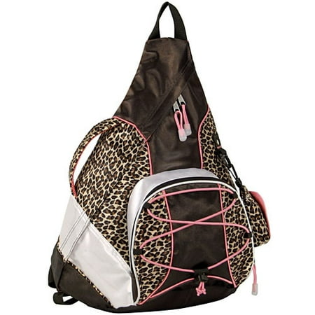 Shiny Leopard-Print Trapezoid Backpack