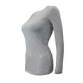 thumbnail image 3 of ACTIVE UNIFORMS Women's Under Scrub Tee Crew Neck Long Sleeve T-Shirt (Heather Charcoal, Large), 3 of 6
