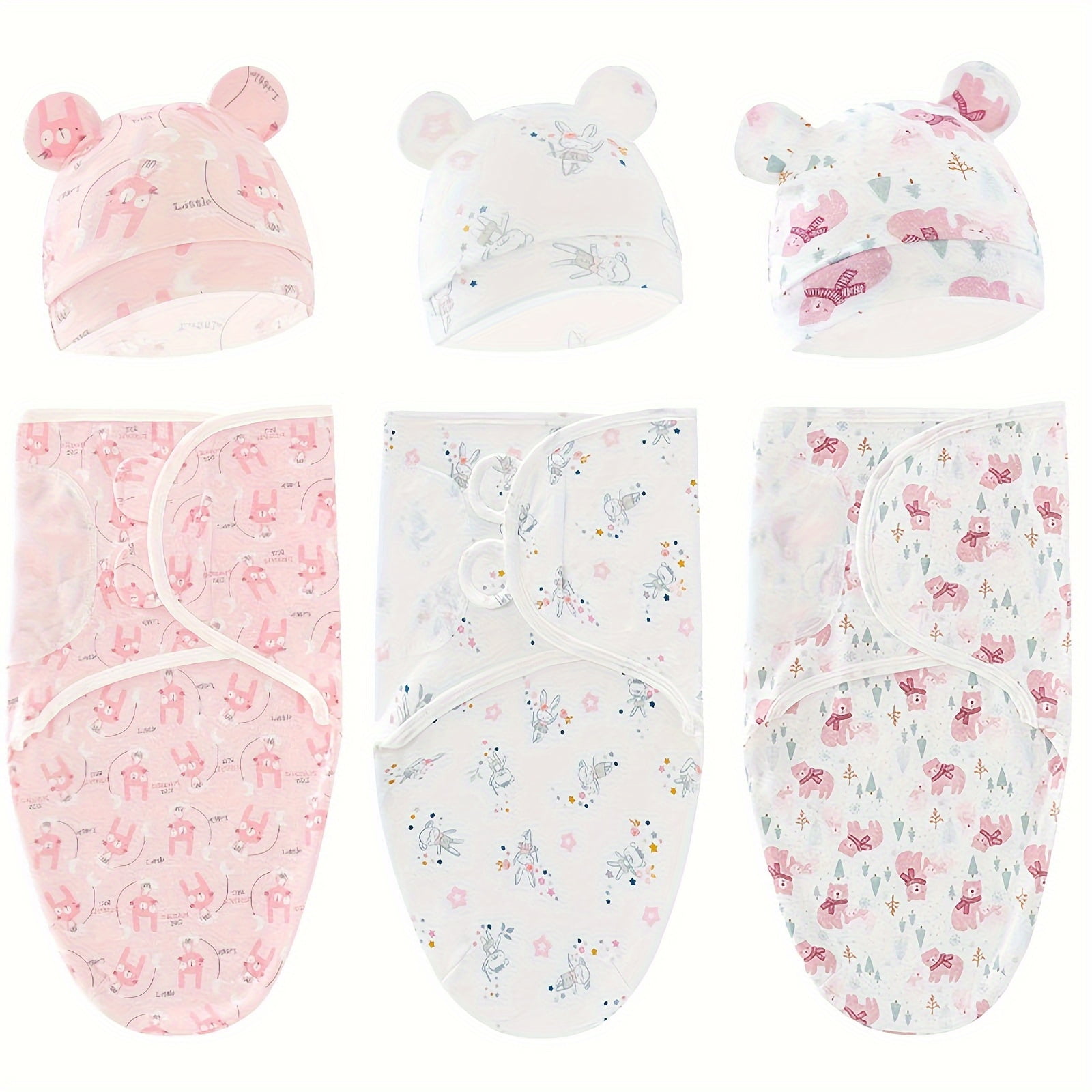 3-Pack Baby Swaddle Sacks - Newborn Ergonomic Swaddles Suitable for 0-3 Months, Breathable Bodysuit for &, for Bed or Travel, Diaper Change