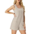 thumbnail image 3 of MINTREUS Summer Knit Jumpsuits for Women Sleeveless Pullover Button-down Top Shorts with Pockets Casual Jumpers, 3 of 7