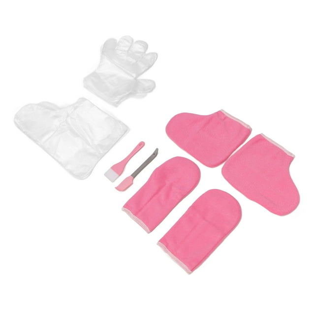 Paraffin Wax Bath Gloves, Mitts Keep Warm Disposable Wax Hand Foot Liners Pink Adjustable For Skin Care