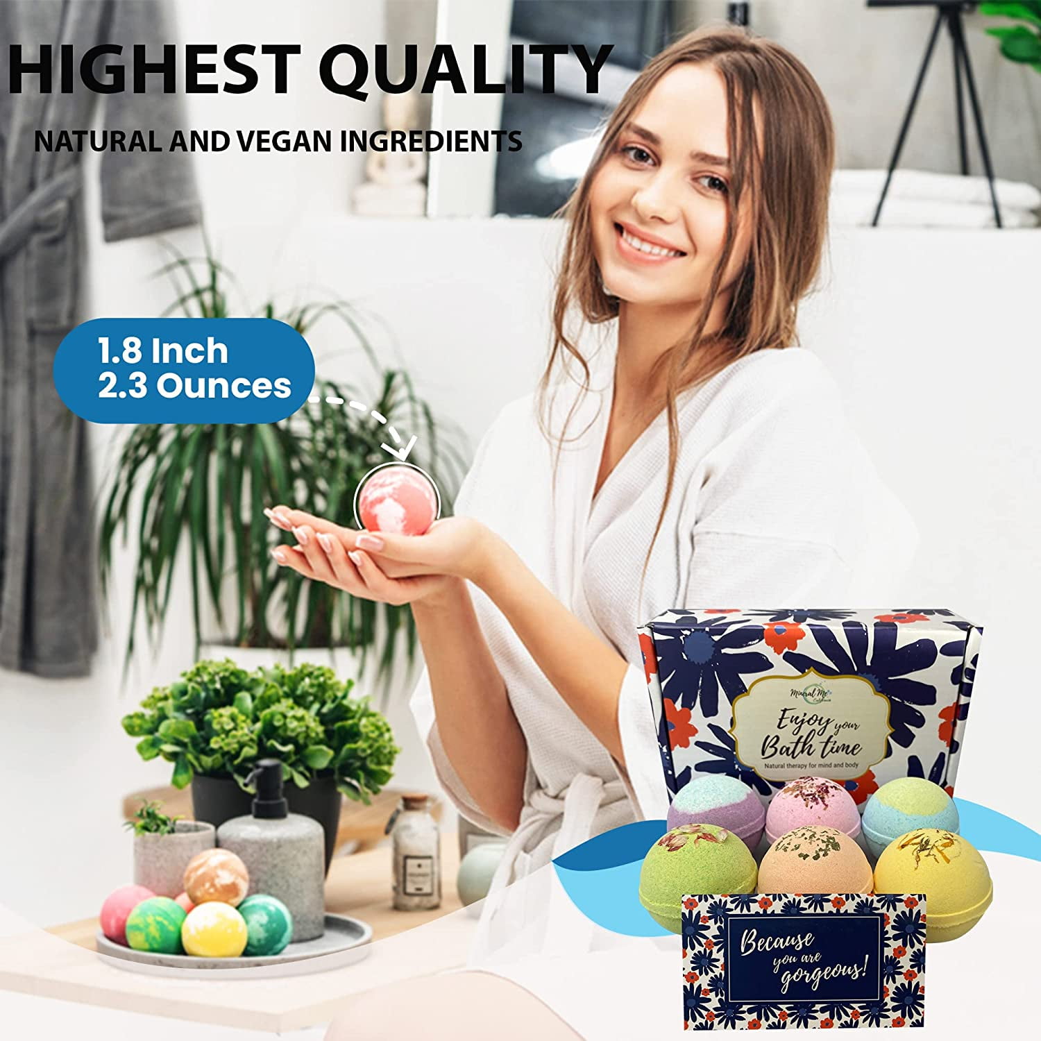 Bath Bombs for Women Relaxing - 24 Natural and Organic Bath Bombs with Essential Oils & Moisturizing Shea Butter, Bathbombs for Girls, Selfcare Gifts for Mom, Women, Wife, Girlfriend