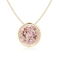 thumbnail image 1 of Angara Collier en Morganite Naturelle - Pendentif Solitaire Rond avec Lunette de 1,65 ct en Or Jaune 14K pour Femmes, 1 of 8