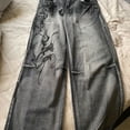 thumbnail image 4 of 2024 nuevos pantalones vaqueros holgados de cintura alta de color gris lavado retro de Jaded London para hombre, pantalones anchos góticos Harajuku Y2K, ropa de calle, 4 of 5