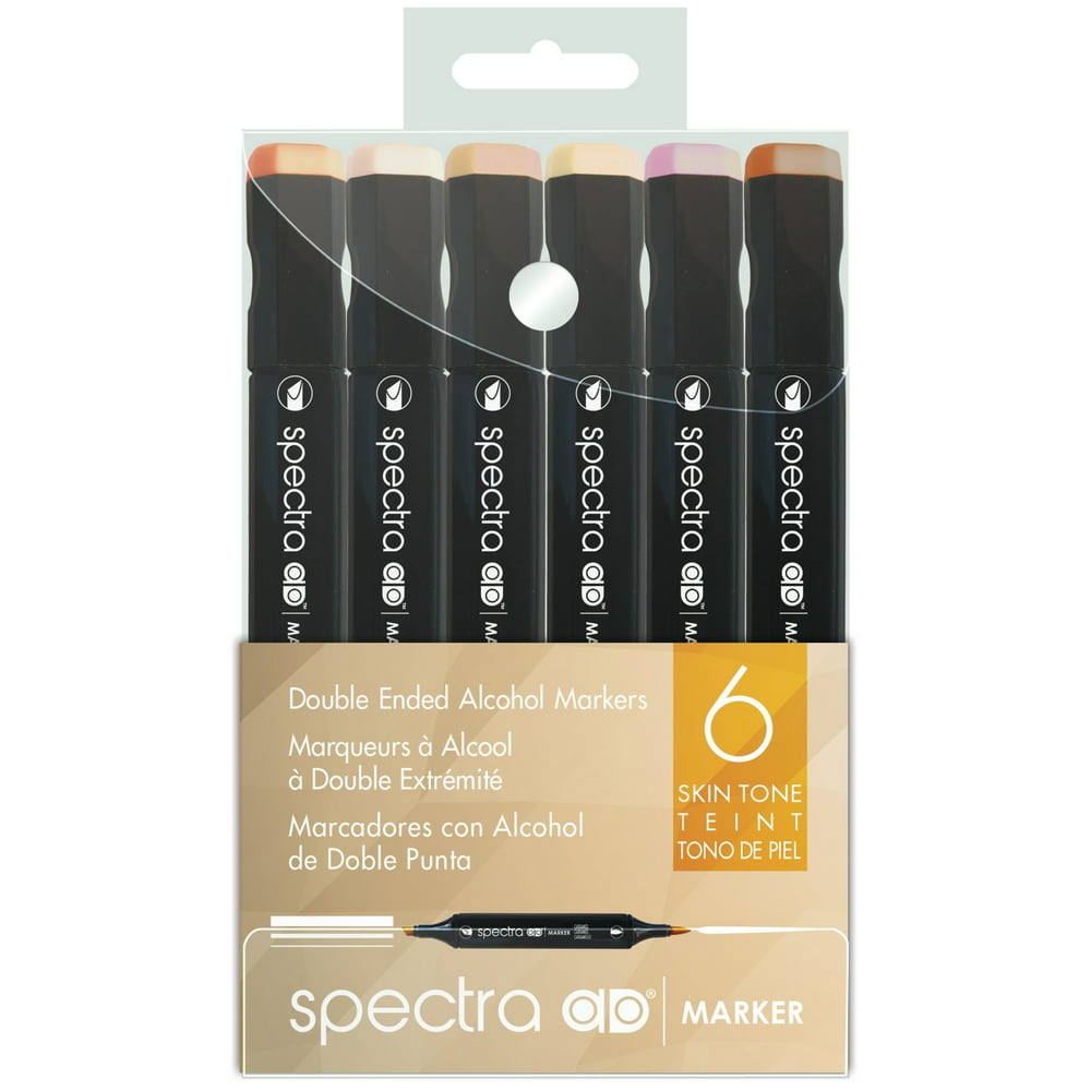 Chartpak Spectra AD Marker 6Color Set, Skin Tones